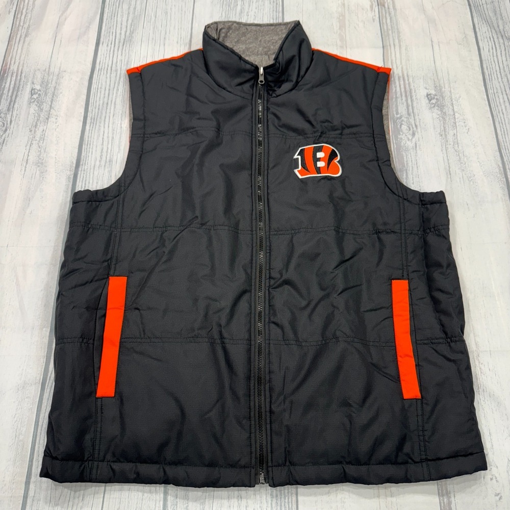 NWOT Cincinnati Bengals Reversible Puffer Vest Jacket XL‎ GIII NFL Football Mens